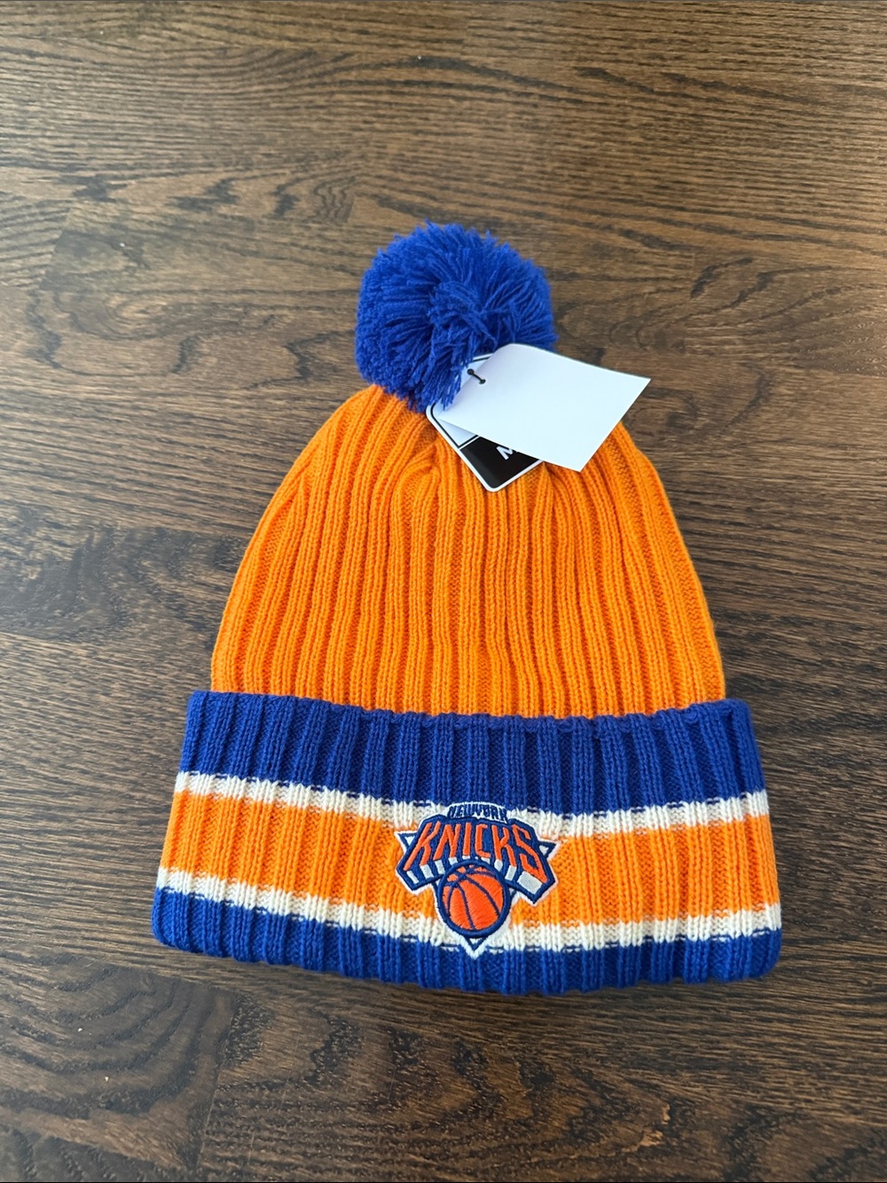New knicks hat Pom Beanie - Orange & Blue